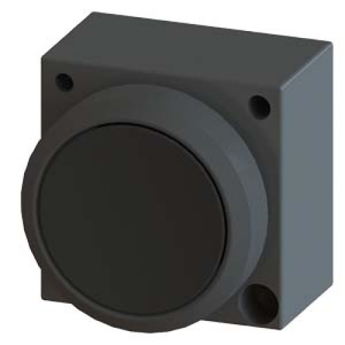 22MM PLASTIC ROUND ACTUATOR: PUSHBUTTON WITH FLAT BUTTON WITH HOLDER BLACK !!! Phased-out product !!