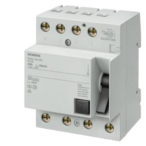 Residual current operated circuit breaker, 4-pole, type A, In: 40 A, 30 mA, Un AC: 400 V, N left