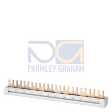 Busbar, touch-safe for N miniature circuit breaker 5SX 210 mm long with end caps for 12 MW, 16 mm2 C