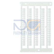 inscription label, front, with custom inscription horizontal, terminal width: 5 mm, H: 7 mm, white