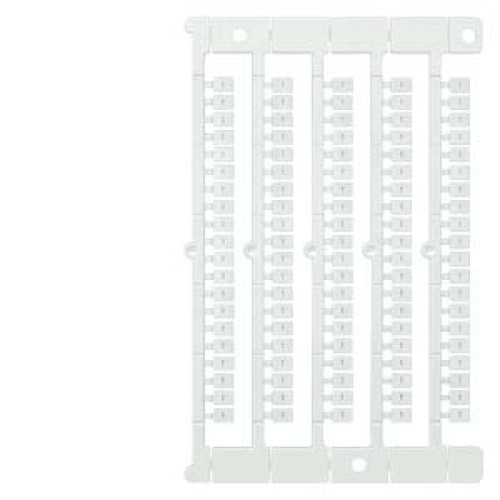 inscription label, front, with custom inscription horizontal, terminal width: 5 mm, H: 7 mm, white