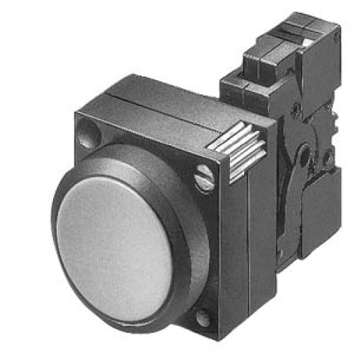 22MM PLASTIC ROUND COMPLETE UNIT COMBINATION: PUSHBUTTON WITH FLAT BUTTON SCREW TERMINAL, 1NO WITH H