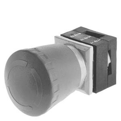 26X26MM PLASTIC SQUARE ACTUATOR: EMERGEN.-STOP MUSHR.PUSHB. 40MM LATCH.W. ROT.-TO-UNLATCH MECH. WITH