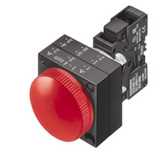 22MM PLASTIC ROUND COMPLETE UNIT COMBINATION: INDICATOR LIGHT WITH SMOOTH LENSE ILLUMINATED WITH INT
