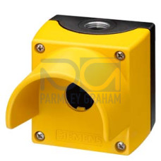 ENCLOSURE FOR 22MM PROGRAM PLASTIC VERSION 1 COMMAND POSITION YELLOW TOP PART WITH PROTECTIVE COLLAR