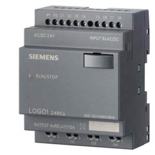 *** Spare part *** LOGO! 24RCO (AC), logic module, PS/I/O: UC 24 V/UC 24 V/relay, 8 DI/4 DO, without