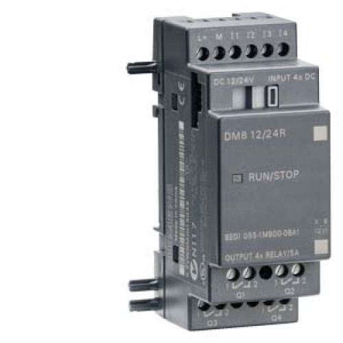 *** Spare part *** LOGO! DM8 12/24R expansion module, PS/I/O: 24 V/12 V/24 V/relay, 2 HP, 4 DI/4 DO