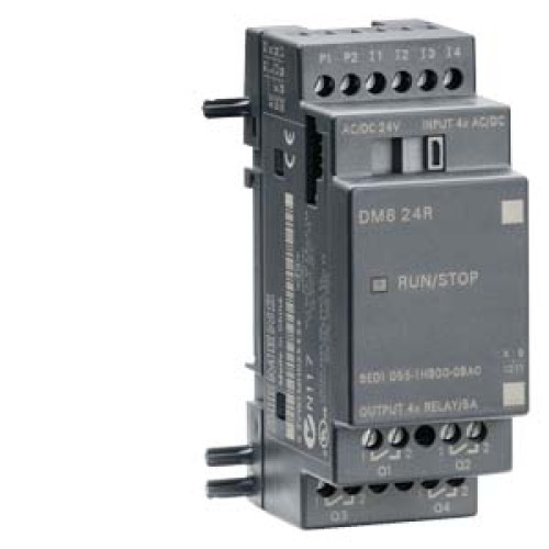 *** Spare part *** LOGO! DM8 24R expansion module, PS/I/O: 24 V/24 V/relay, 2TE 4 DI/4 DO, AC/DC/NPN