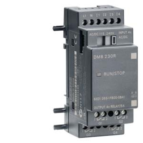 *** Spare part *** LOGO! DM8 230R expansion module, PS/I/O: 230 V/230 V/relay, 2 HP 4 DI/4 DO