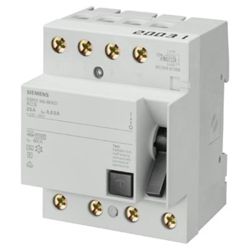 Residual current operated circuit breaker, 4-pole, type A, short-time delayed, In: 25 A, 30 mA, Un A