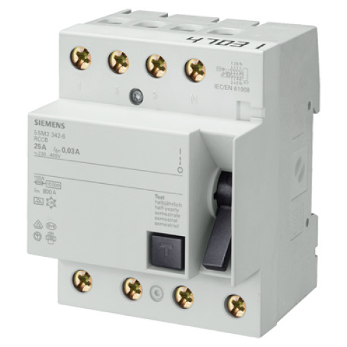 Residual current operated circuit breaker, 4-pole, type A, In: 63 A, 500 mA, Un AC: 400 V