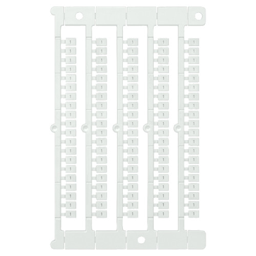 inscription label, front, with 1, horizontal, terminal width: 5 mm, H: 7 mm, white