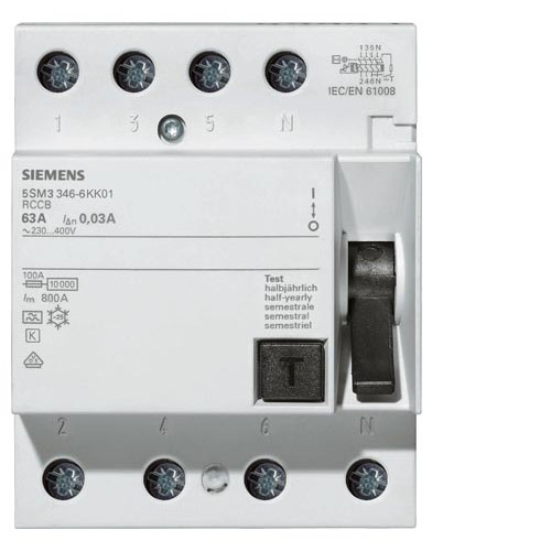 Residual current operated circuit breaker, 4-pole, type A, short-time delayed, In: 63 A, 30 mA, Un A