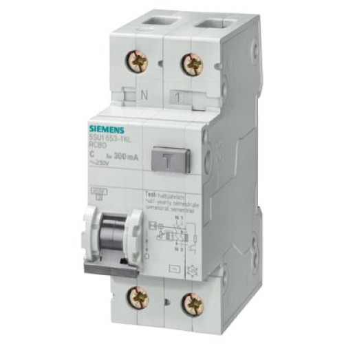 RCBO, 4.5 kA, 1P+N, Type AC, 30 mA, C-Char, In: 25 A, Un AC: 230 V, N left