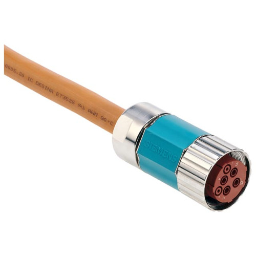 Power cable pre-assembled 4x 10 C, connector sz. 2 (1FT/1FK to 611/810D/SIMOVERT) trailable UL/CSA D