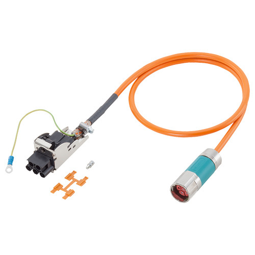 Power cable pre-assembled type: 6FX8002-5CS01 4x 1.5 C, connector Full-thread, size 1 for SINAMICS S