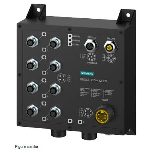 The RUGGEGCOM M969NC is a MIL-STD hardened, fully managed Ethernet switch providing dual fiber optic