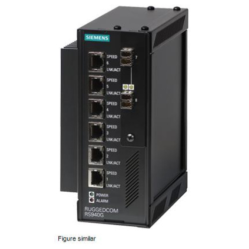 RUGGEDCOM RS940G is an industrially hardened, fully managed Ethernet switch providing 6 or 8 ports o