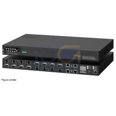 The RUGGEDCOM RS416 is an industrially hardened serial device server with an integrated, fully manag