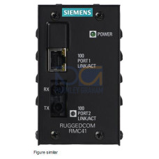 The RUGGEDCOM RMC41 is a 2-port unmanaged Ethernet switch that provides both copper-to-fiber media c
