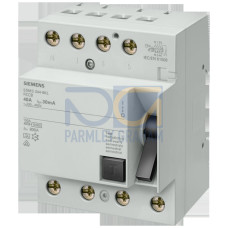 Residual current operated circuit breaker, 4-pole, type A, In: 80 A, 30 mA, Un AC: 400 V, N left