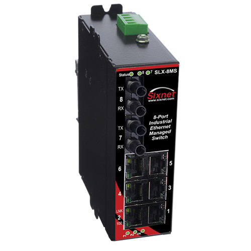 SLX-8MS-9ST Managed Industrial Ethernet Switch, ST 20km